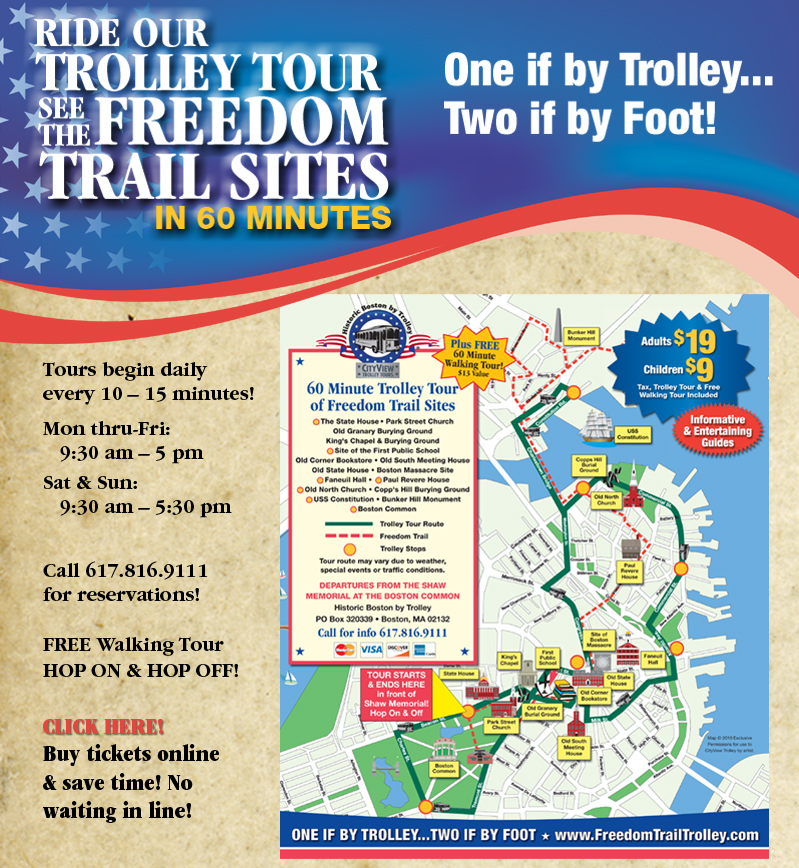 Schedule for Historic Boston by Trolley Tours!